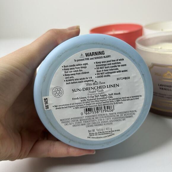 Bath & Body Works Candles Essential Oil Lot Of 4 3 Wick Large Scented Candles - Picture 8 of 10